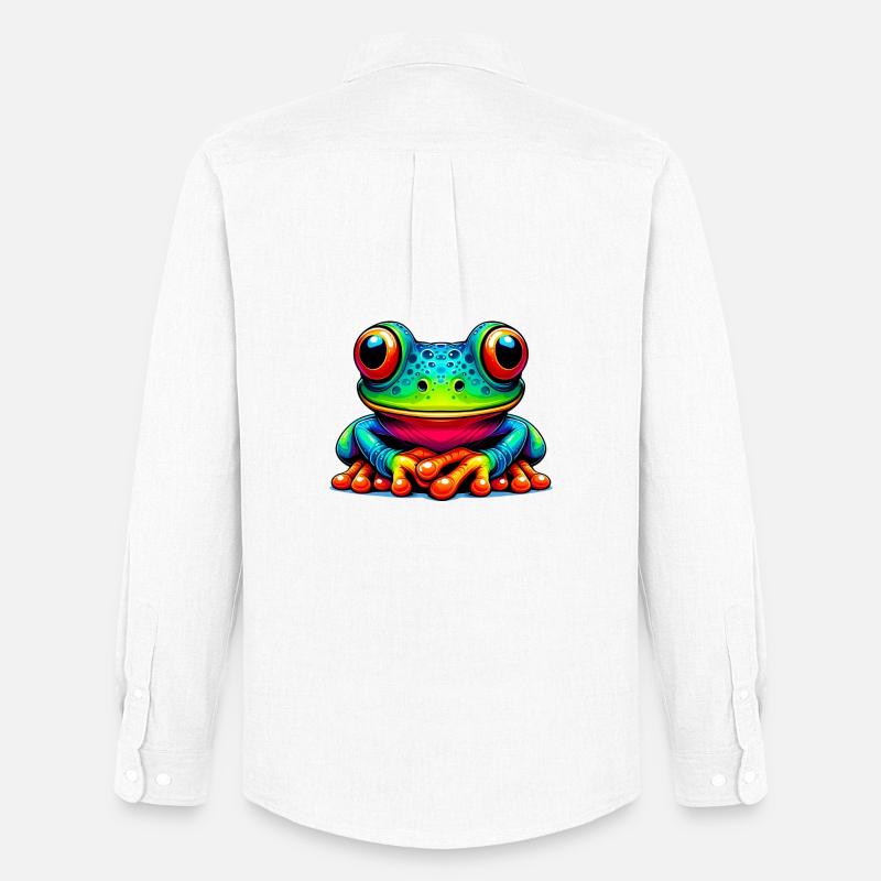 Frosch - Männer Oxford Hemd von Stanley/Stella - Weiß