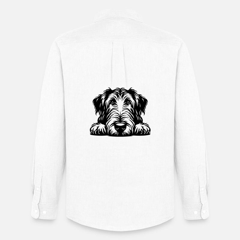 Irish Wolfhound Kopf mit Pfoten - Männer Oxford Hemd von Stanley/Stella - Weiß