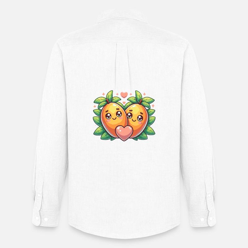 Süßes Mango Design - Paar Geschenk - Männer Oxford Hemd von Stanley/Stella - Weiß
