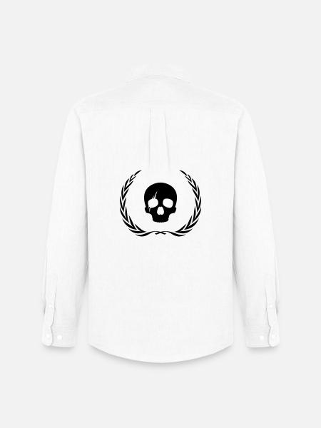 Skeleton Skull Wreath - Men's Oxford Shirt by Stanley/Stella - white