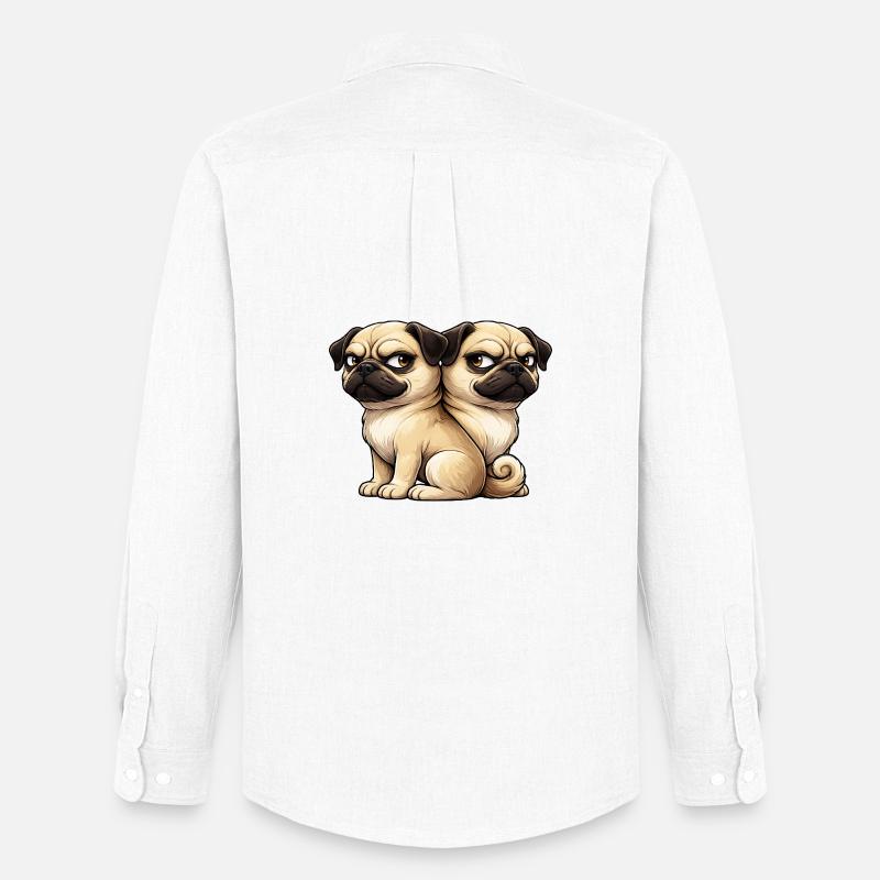 Carlino carino amici amici gemelli amici - Stanley/Stella Camicia Oxford uomo - bianco