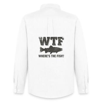 Angler Humor Shirt for Fisherman - Men's Oxford Shirt by Stanley/Stella - white - Back - AI Model Male 185 dark (185cm)