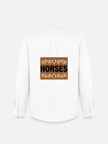 Horses Lettering Retro Riding - Men's Oxford Shirt by Stanley/Stella - white