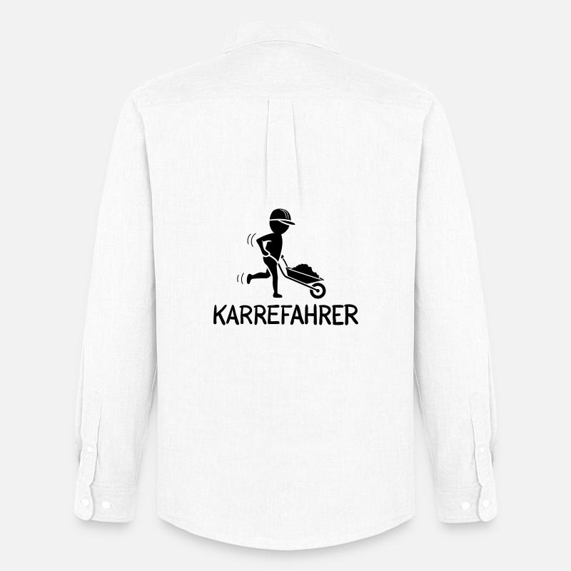 Bauarbeiter mit Schubkarre – KARREFAHRER - Männer Oxford Hemd von Stanley/Stella - Weiß