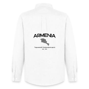 Armenia Map - Men's Oxford Shirt by Stanley/Stella - white - Back - AI Model Male 185 dark (185cm)