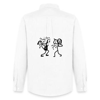 Guitariste et chanteur - Chemise Oxford homme Stanley/Stella - blanc - Dos - AI Model Male 185 dark (185cm)