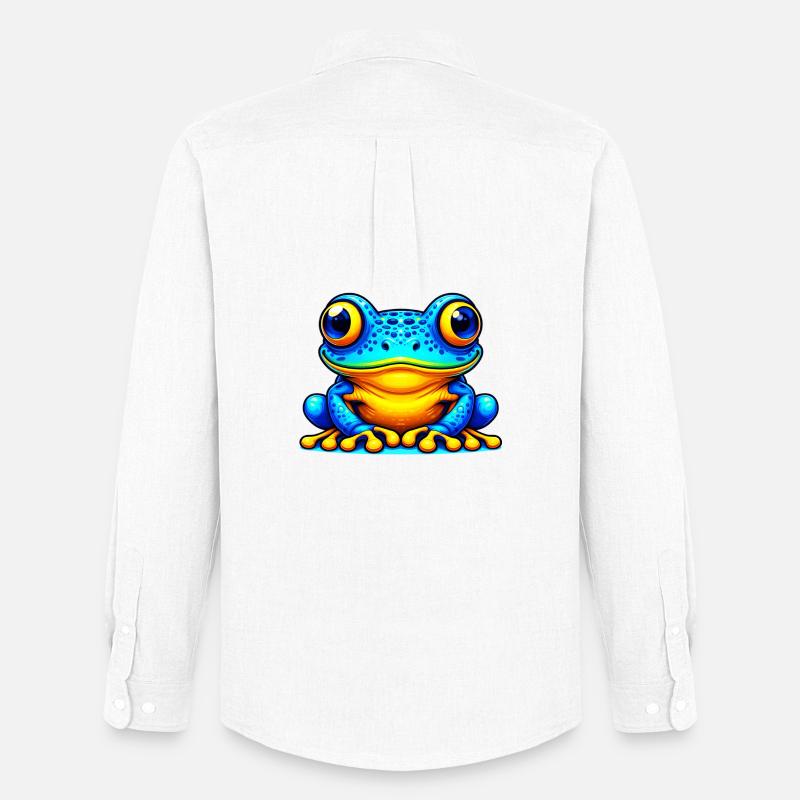Frosch - Männer Oxford Hemd von Stanley/Stella - Weiß
