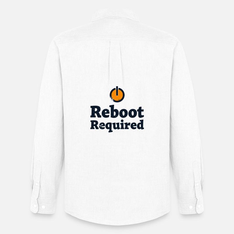 REBOOT REQUIRED Neustart Erforderlich - Männer Oxford Hemd von Stanley/Stella - Weiß