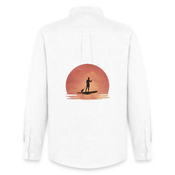 Sunset SUP – Tranquility on the water - Men's Oxford Shirt by Stanley/Stella - white - Back - AI Model Male 185 dark (185cm)