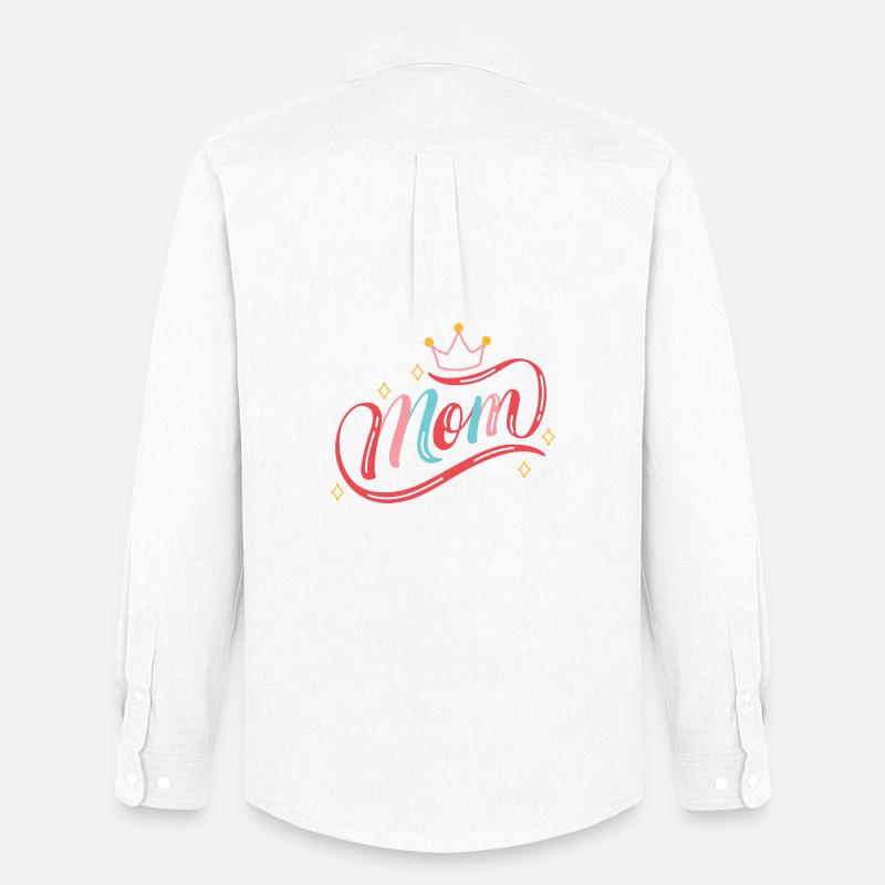 Crowned Mom Rainbow Script - Men's Oxford Shirt by Stanley/Stella - white