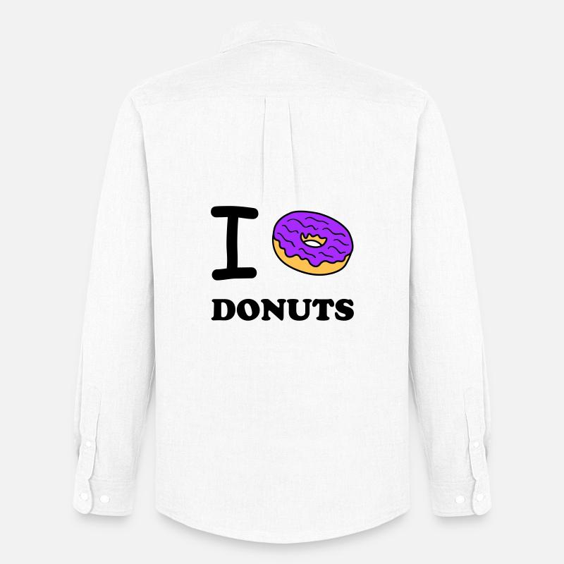 I Love Donuts - Männer Oxford Hemd von Stanley/Stella - Weiß