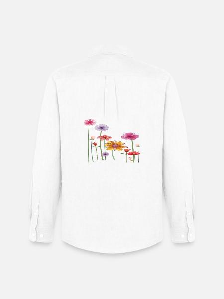 Bunte Wildblumen - Männer Oxford Hemd von Stanley/Stella - Weiß