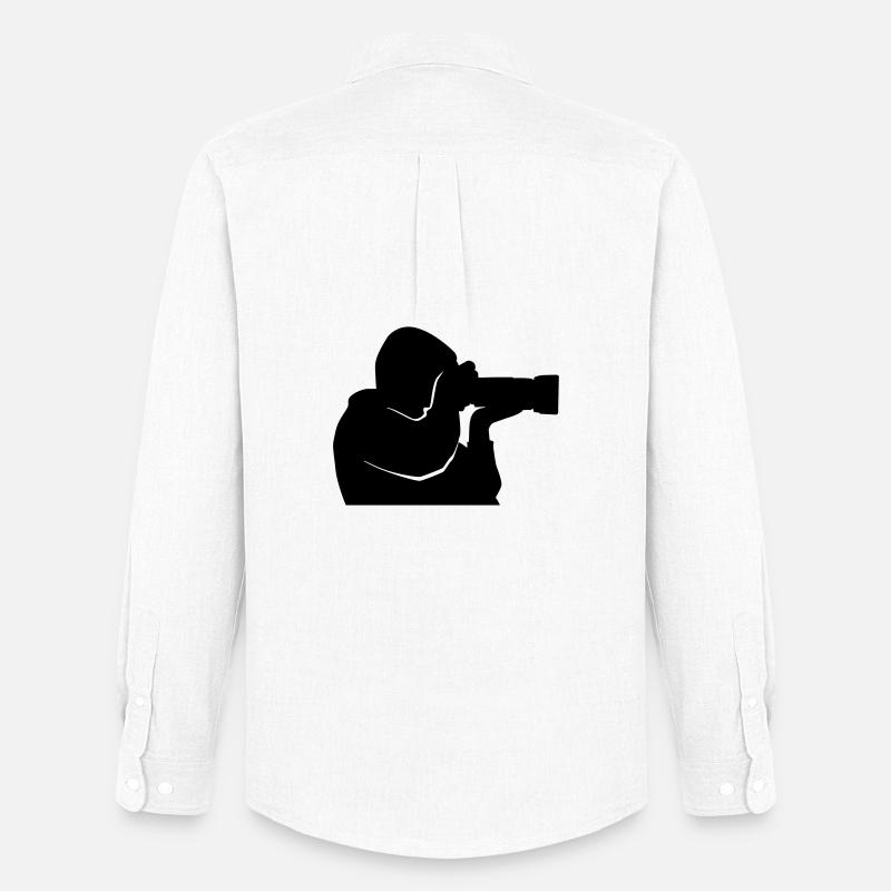 Fotograf - Paparazzi - Logo - Männer Oxford Hemd von Stanley/Stella - Weiß