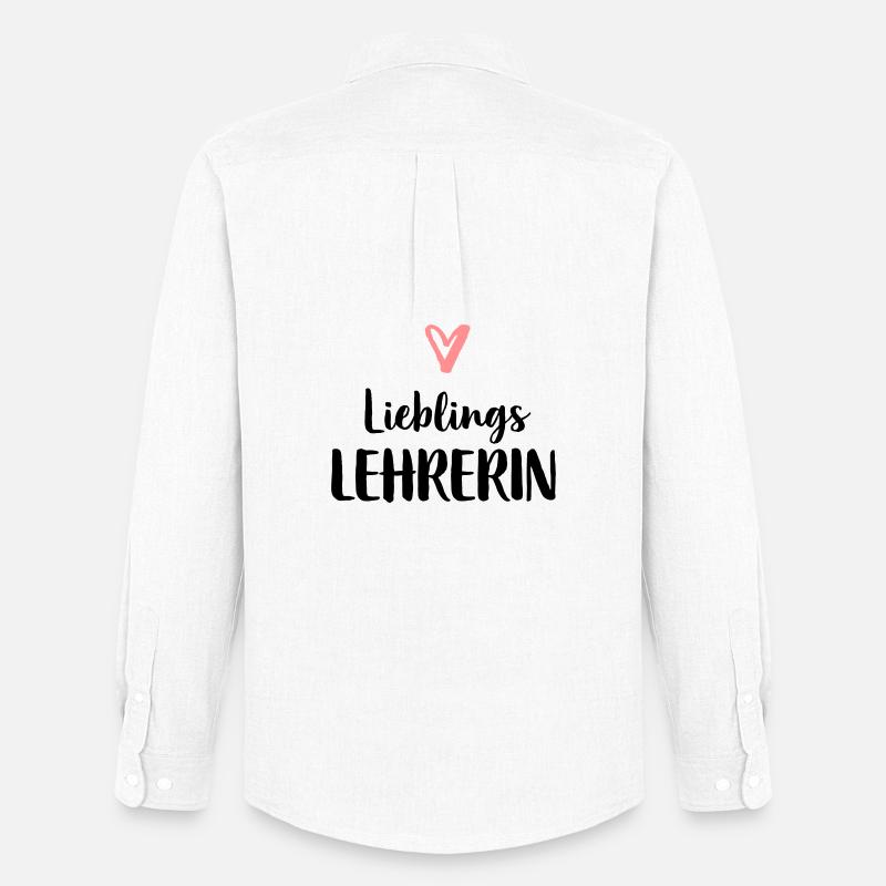 Lieblings Lehrerin Herz Geschenk Schule - Männer Oxford Hemd von Stanley/Stella - Weiß