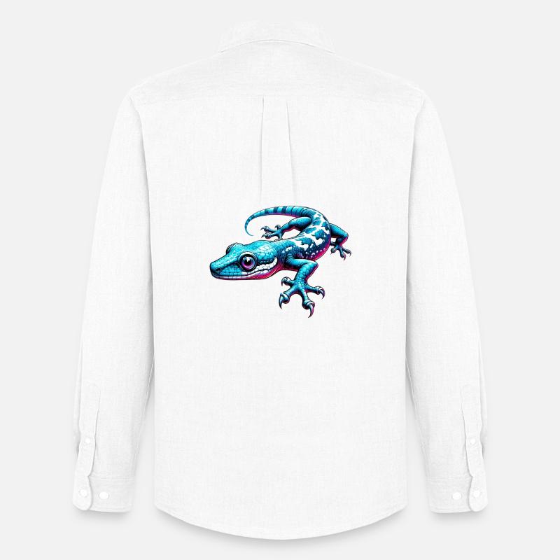 Gecko - Männer Oxford Hemd von Stanley/Stella - Weiß