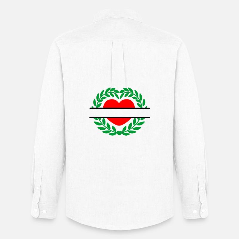 Lorbeerkranz Rot Herzform - Männer Oxford Hemd von Stanley/Stella - Weiß