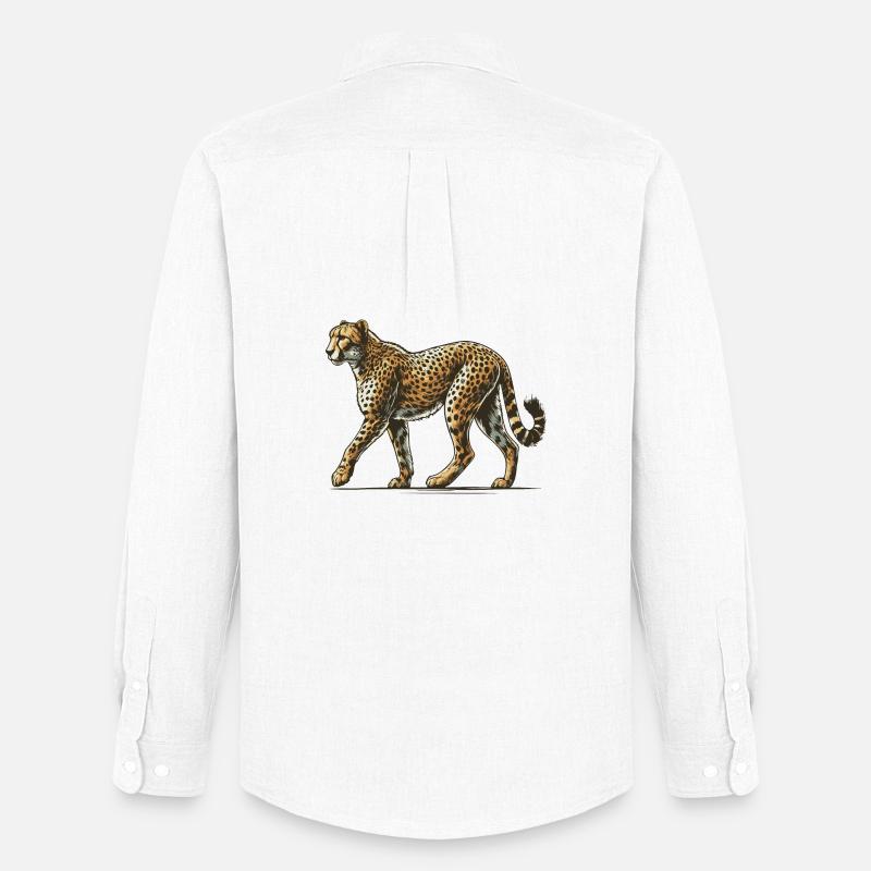 Gepard - Männer Oxford Hemd von Stanley/Stella - Weiß