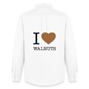 I LOVE WALNUTS - Männer Oxford Hemd von Stanley/Stella - Weiß - Hinten - AI Model Male 185 dark (185cm)