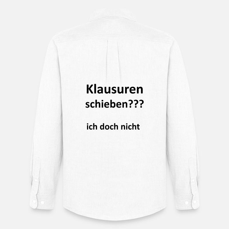 Unispruch "Klausuren schieben" Geschenk, Studenten - Männer Oxford Hemd von Stanley/Stella - Weiß