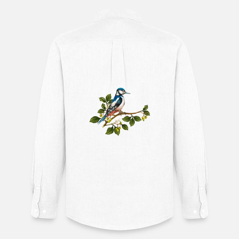 Bunter Vogel - Männer Oxford Hemd von Stanley/Stella - Weiß