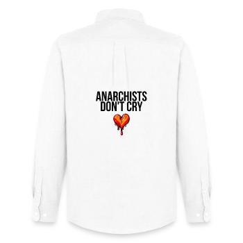 anarchists don't cry - Männer Oxford Hemd von Stanley/Stella - Weiß - Hinten - AI Model Male 185 dark (185cm)