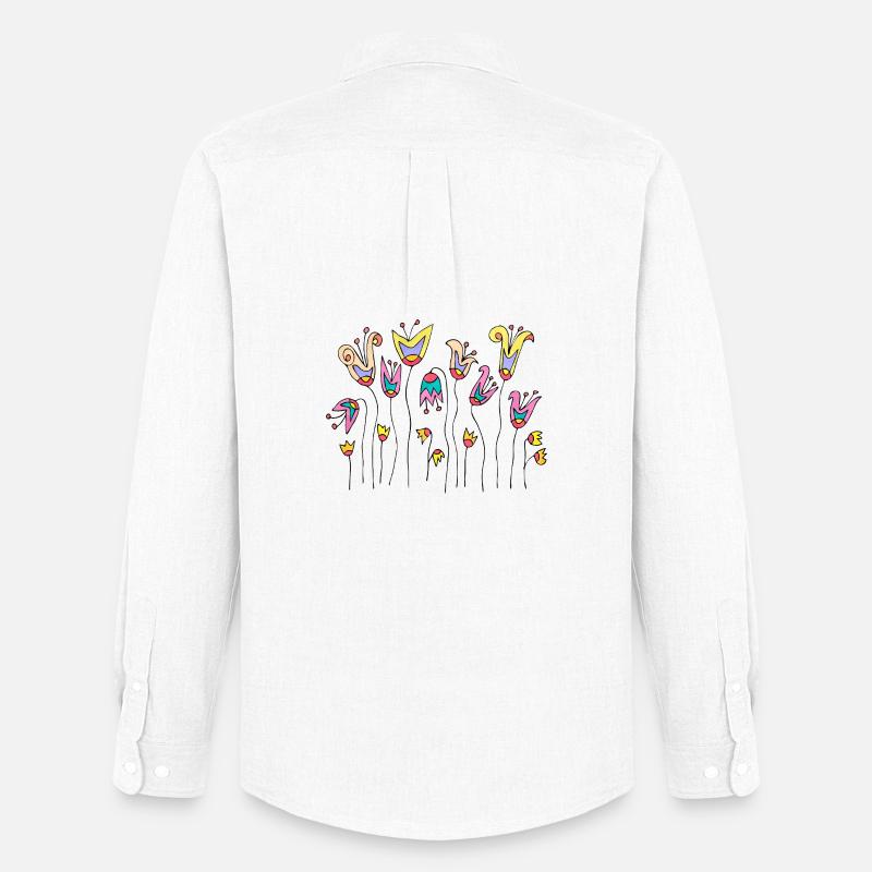 Blumen - Männer Oxford Hemd von Stanley/Stella - Weiß