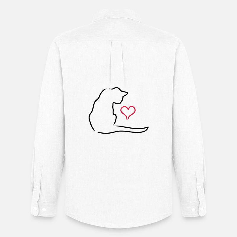 Katze - Männer Oxford Hemd von Stanley/Stella - Weiß