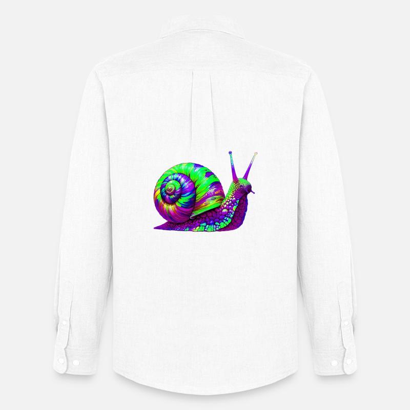 Schnecke - Männer Oxford Hemd von Stanley/Stella - Weiß
