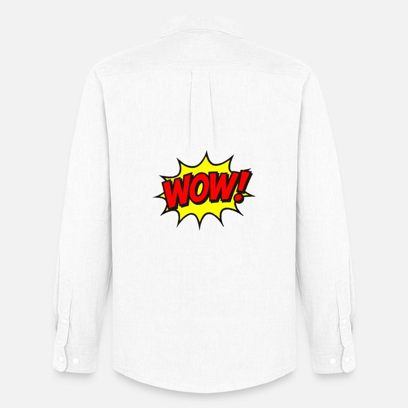 Wow Explosion Pop Art - Männer Oxford Hemd von Stanley/Stella - Weiß