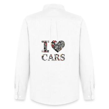 I Love Cars – for friends of cars and sports cars - Men's Oxford Shirt by Stanley/Stella - white - Back - AI Model Male 185 dark (185cm)