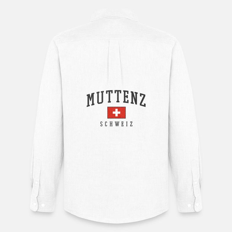 Muttentz Schweiz Flag Emblem - Männer Oxford Hemd von Stanley/Stella - Weiß