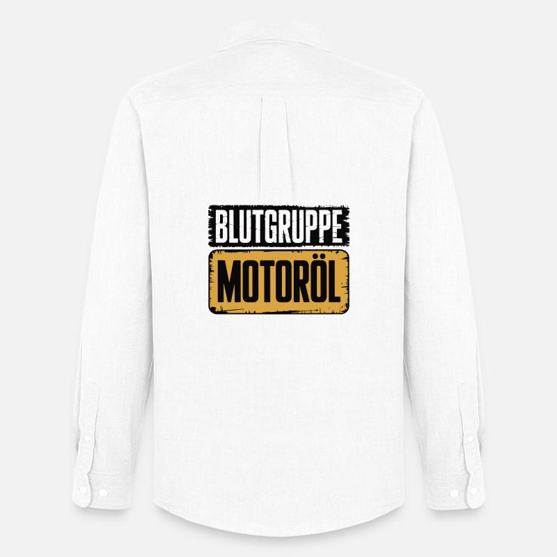Blutgruppe Motoröl Schrauber Design - Männer Oxford Hemd von Stanley/Stella - Weiß