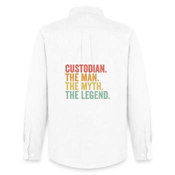 Guardian – The Man – The Myth – The Legend - Men's Oxford Shirt by Stanley/Stella - white - Back - AI Model Male 185 dark (185cm)