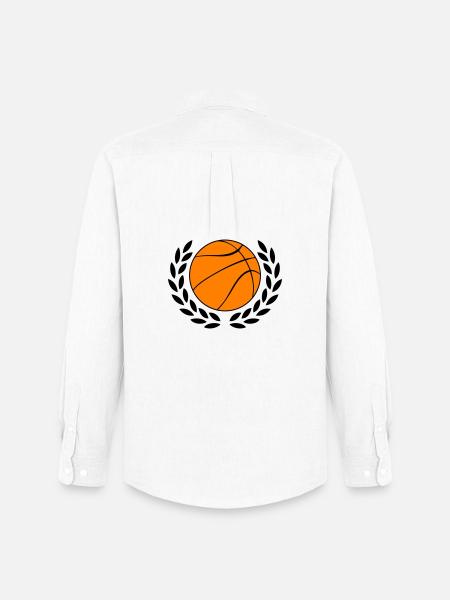 Basketball icon in bold orange - Men's Oxford Shirt by Stanley/Stella - white