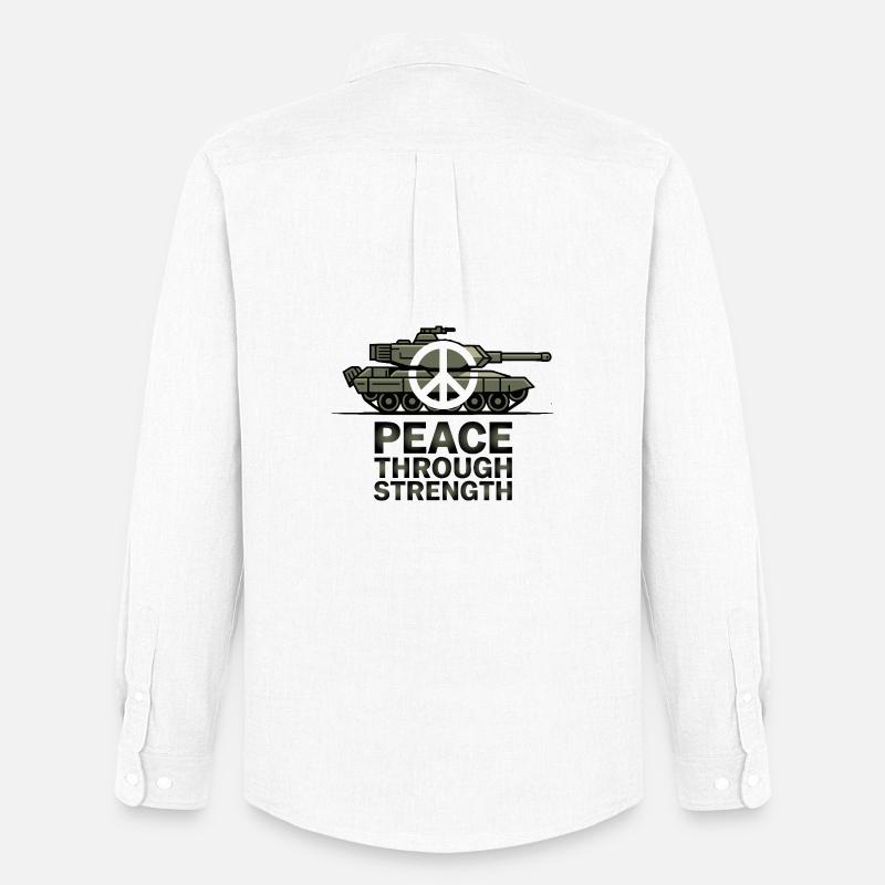 Peace-Over Tanks-Emblem - Männer Oxford Hemd von Stanley/Stella - Weiß