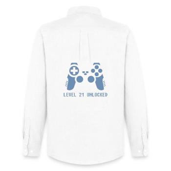 21st birthday gamer gaming - Men's Oxford Shirt by Stanley/Stella - white - Back - AI Model Male 185 dark (185cm)