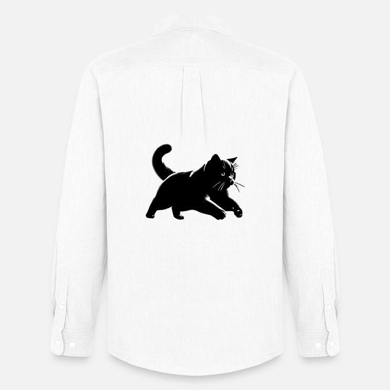 Britisch Kurzhaar Katze - Männer Oxford Hemd von Stanley/Stella - Weiß