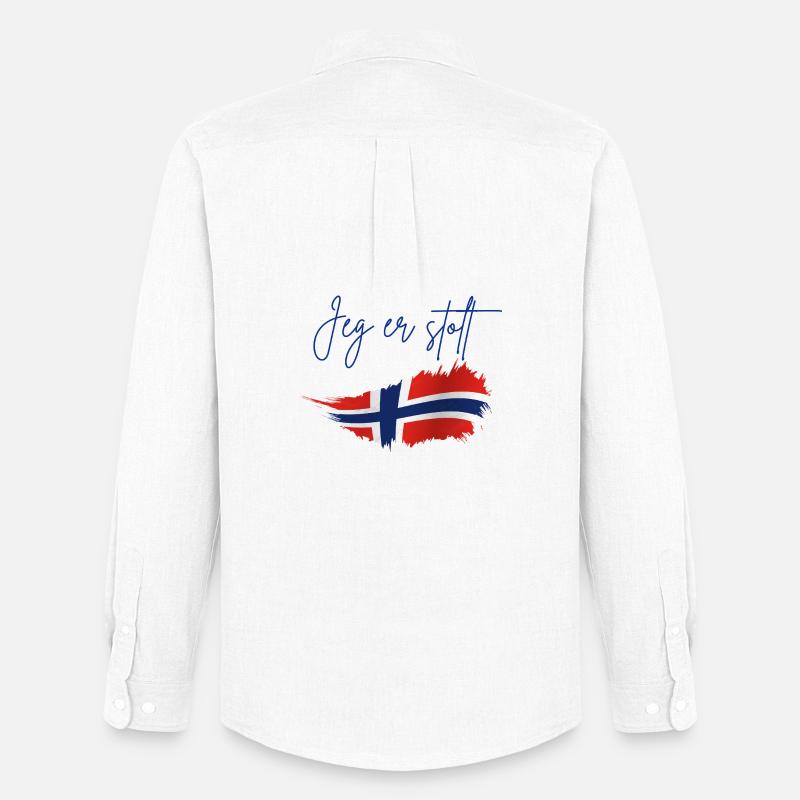 Norge - Oxfordskjorte herre Stanley/Stella - hvid