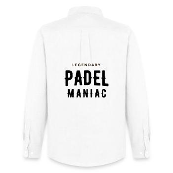 Padel-Maniac - Männer Oxford Hemd von Stanley/Stella - Weiß - Hinten - AI Model Male 185 dark (185cm)