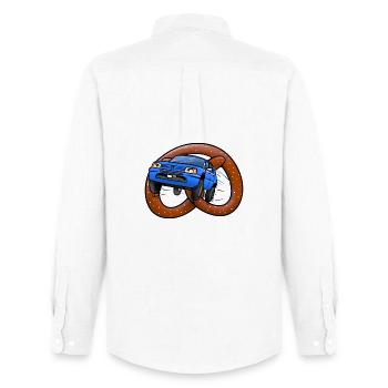 Les bretzels à roulettes - Chemise Oxford homme Stanley/Stella - blanc - Dos - AI Model Male 185 dark (185cm)
