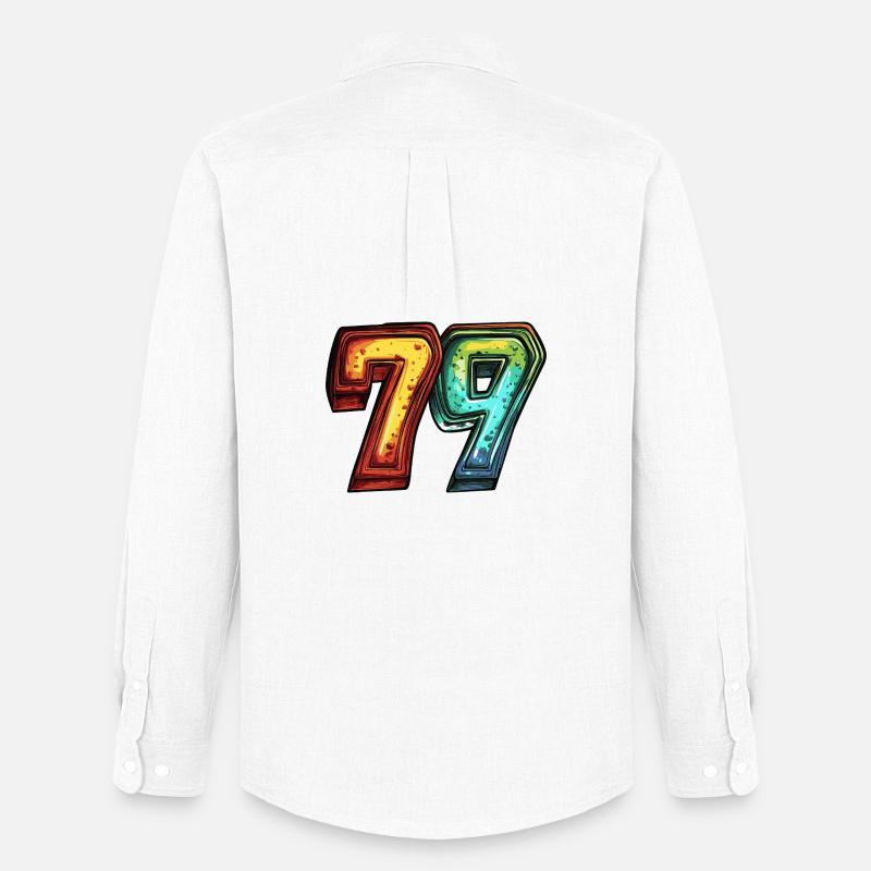 79 Numero Colorato - Stanley/Stella Camicia Oxford uomo - bianco