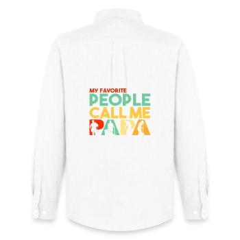My Favorite People Call Me Papa Janitor - Men's Oxford Shirt by Stanley/Stella - white - Back - AI Model Male 185 dark (185cm)