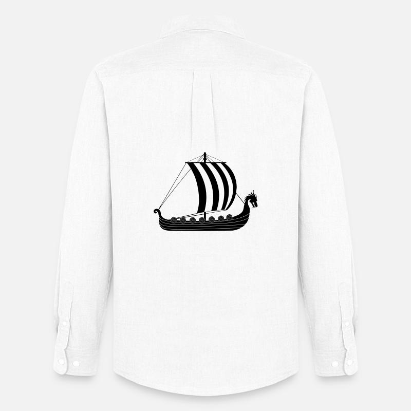 Wikinger-Drachenschiff - Männer Oxford Hemd von Stanley/Stella - Weiß