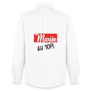 FUTURE MARIEE. EVJF. MARIEE. TEAM - Chemise Oxford homme Stanley/Stella - blanc - Dos - AI Model Male 185 dark (185cm)