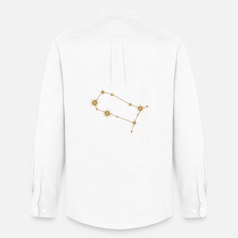 Sternbild Zwillinge Sternzeichen Sternzeichen Golden - Männer Oxford Hemd von Stanley/Stella - Weiß