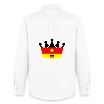 Deutschland Krone - Männer Oxford Hemd von Stanley/Stella - Weiß - Hinten - AI Model Male 185 dark (185cm)
