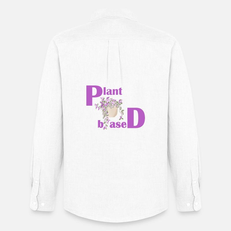 Plant Based – Pinkes Design Topfpflanze - Männer Oxford Hemd von Stanley/Stella - Weiß