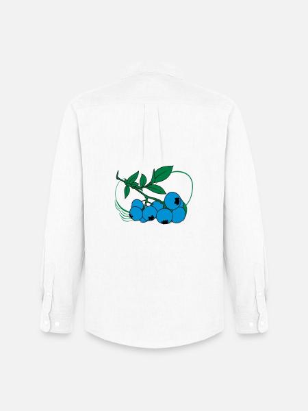 Blaubeeren - Männer Oxford Hemd von Stanley/Stella - Weiß