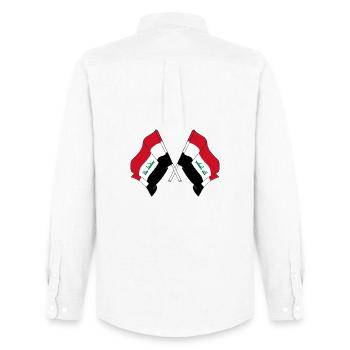 Two flags crossed of Iraq - Men's Oxford Shirt by Stanley/Stella - white - Back - AI Model Male 185 dark (185cm)