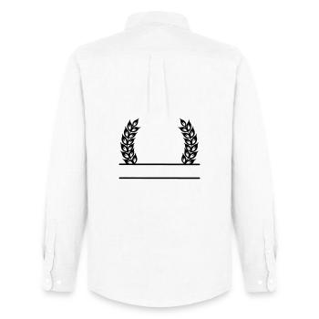 Grain Wreath Name Banner - Men's Oxford Shirt by Stanley/Stella - white - Back - AI Model Male 185 dark (185cm)